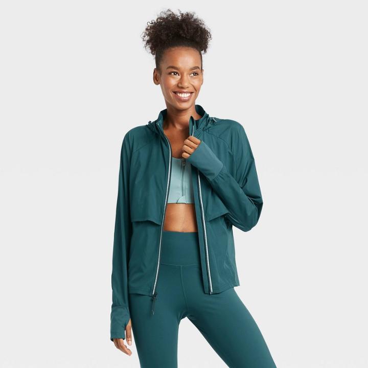 Women's Run Track Jacket - All In Motion Teal Xs, Women's, Blue