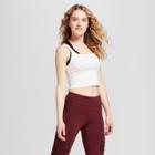 Women's Tonal Striped Crop Top - Joylab Marshmallow