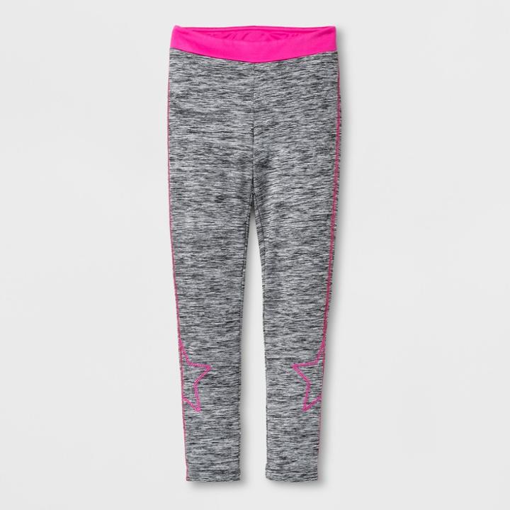 Girls' Star Sporty Cozy Lined Leggings - Cat & Jack Heather Gray