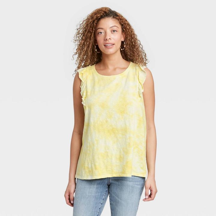 Women's Tank Top - Knox Rose Yellow Tie-dye