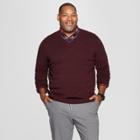 Men's Big & Tall Long Sleeve V-neck Sweater - Goodfellow & Co Burgundy Heather