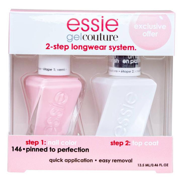Essie Pinned To Perfection Gel Couture Nail Polish And Gel Couture Top Coat Kit - 0.46 Fl Oz, Adult Unisex