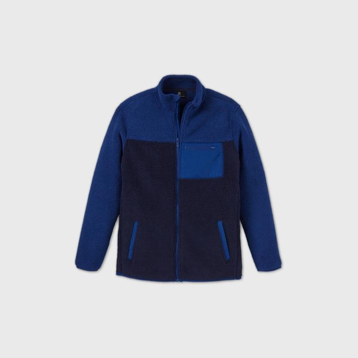 Boys' Sherpa Full Zip Sweatshirt - All In Motion Indigo