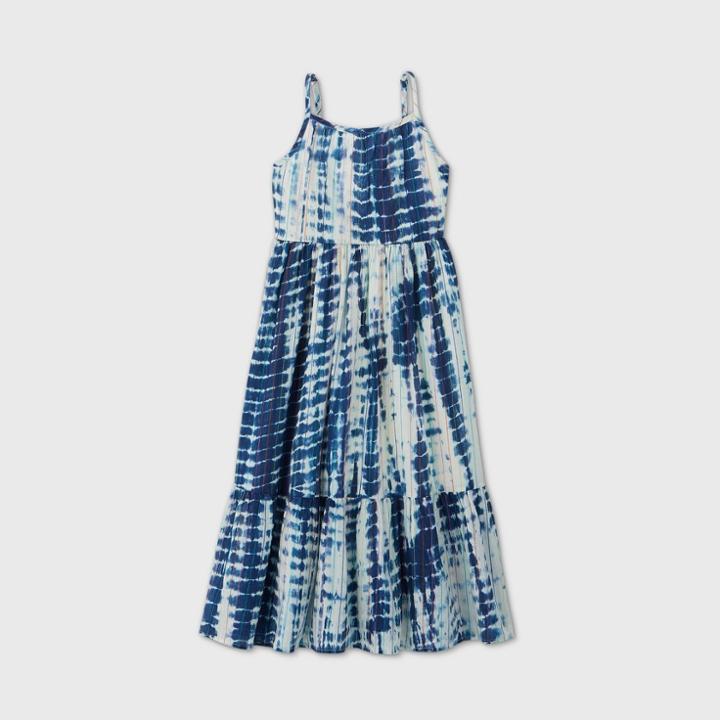 Girls' Tie-dye Woven Maxi Dress - Cat & Jack Navy Xs, Girl's,
