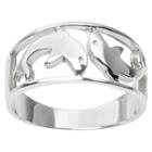 Journee Collection Women's Tressa Collection Dolphin Ring In Sterling Silver -