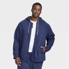 Men's Big Cotton Fleece Full Zip Sweatshirt - All In Motion Navy