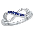 Target Created Blue Sapphire Prong Set Infinity Ring In Sterling Silver (4.50), Size: