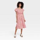 Women's Short Sleeve Back Cut Out Dress - Universal Thread Red