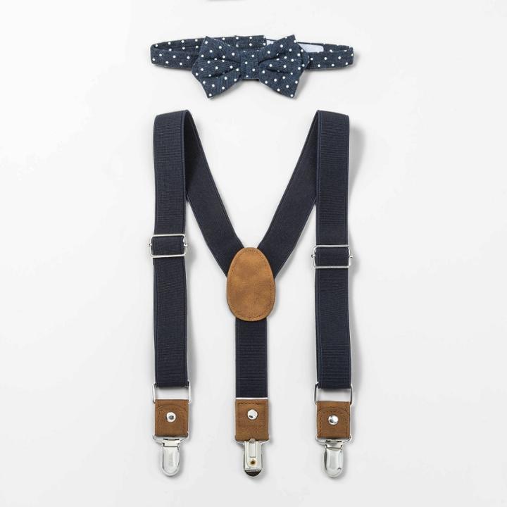 Toddler Boys' Suspender Bowtie Set - Cat & Jack Navy, Blue