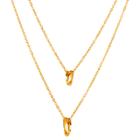 Target Elya Circle Dual Layered Chain Necklace - Gold