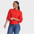 Women's Crewneck Bobble Pullover Sweater - Universal Thread Red