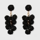 Linear Drop With Beaded Round Balls Earrings - A New Day Black