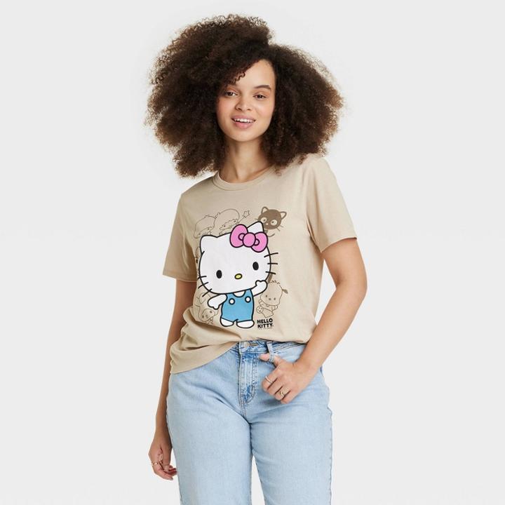 Women's Hello Kitty Short Sleeve Graphic T-shirt - Brown