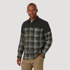 Wrangler Men's Plaid Atg Overlay Flannel Button-down Shirt - Forest Night