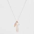 Leaf Pendant Long Necklace - A New Day Rose Gold