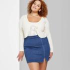 Women's Notch Front Seamed Denim Mini Skirt - Wild Fable Dark Wash