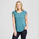 Women's Cinched Short Sleeve T-shirt - Loramendi Teal