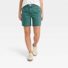 Women's High-rise Vintage Bermuda Jean Shorts - Universal Thread Teal Green