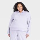 Women's Plus Size Quarter Zip Sweatshirt - A New Day Lavender