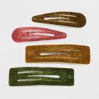 Mixed Shape Flocked Velvet Metal Snap Clip Set 4pc - Wild Fable Yellow