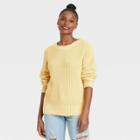 Women's Crewneck Textured Pullover Sweater - Universal Thread Yellow