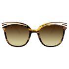 Target Women's Cat Eye Sunglasses With Smoke Lenses And Gold Trim - Gold/tort, Brown