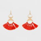 Open Geometric Drop With Fanned Thread Earrings - A New Day Gold