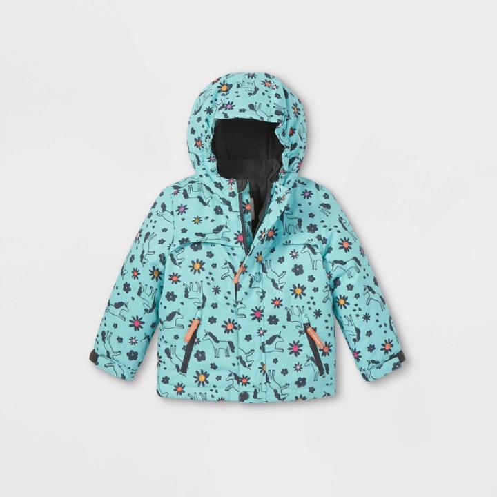 Toddler Girls' Unicorn Print 3-in-1 Jacket - Cat & Jack Mint