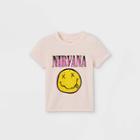 Live Nation Toddler Girls' Nirvana Short Sleeve Graphic T-shirt - Pink