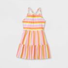 Girls' Printed Tiered Knit Sleeveless Dress - Cat & Jack Orange/pink