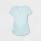 Short Sleeve V-neck Side Shirred Maternity T-shirt - Isabel Maternity By Ingrid & Isabel
