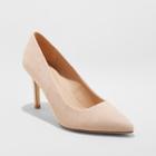 Women's Gemma Wide Width Pointed Toe Heel Pumps - A New Day Blush 5.5w,