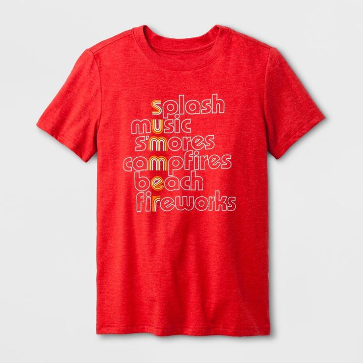 Boys' Summer Graphic Short Sleeve T-shirt - Cat & Jack Red