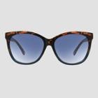 Women's Plastic Tortoise Shell Print Crystal Cateye Sunglasses - Universal Thread Blue