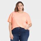 Women's Plus Size Short Sleeve Boxy T-shirt - Universal Thread Light Orange