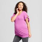 Maternity Tie Sleeve Knit Top - Isabel Maternity By Ingrid & Isabel Purple