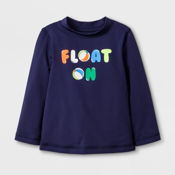 Baby Boys' Long Sleeve Float On Rash Guard - Cat & Jack Navy