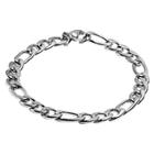 Men's Crucible Stainless Steel Figaro Chain Bracelet,