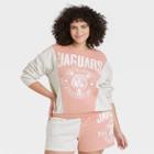 Zoe+liv Women's Plus Size Jaguar Color Block Graphic Sweatshirt - Gray/brown