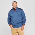 Men's Tall Sweater Fleece Quarter Snap - Goodfellow & Co Riviera Blue