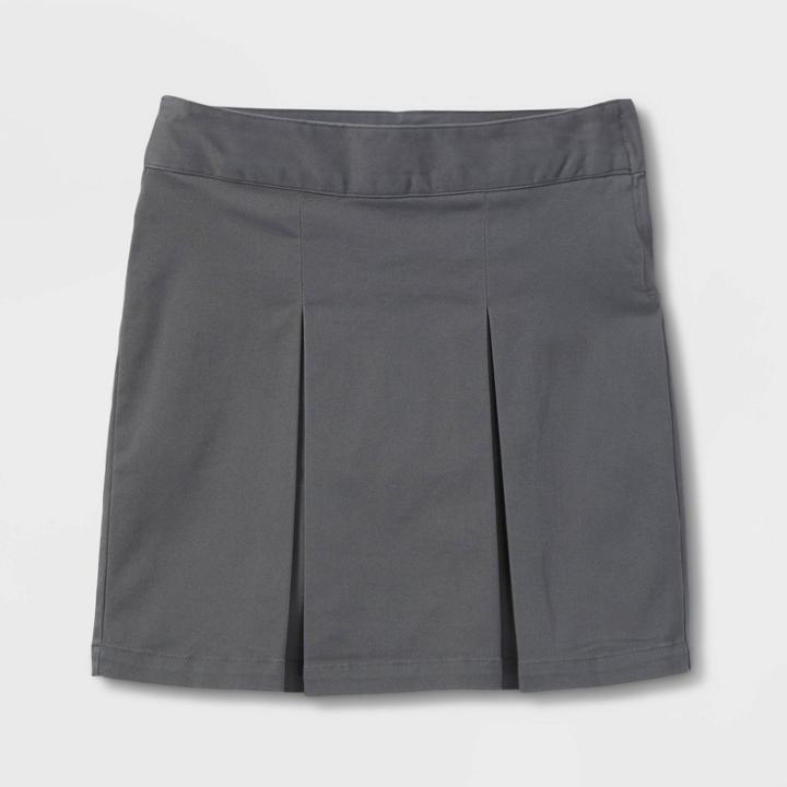 Girls' Pleated Twill Uniform Skorts - Cat & Jack Gray