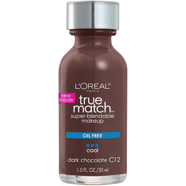 L'oreal Paris True Match Super-blendable Foundation Dark Chocolate C12 - 1 Fl Oz,