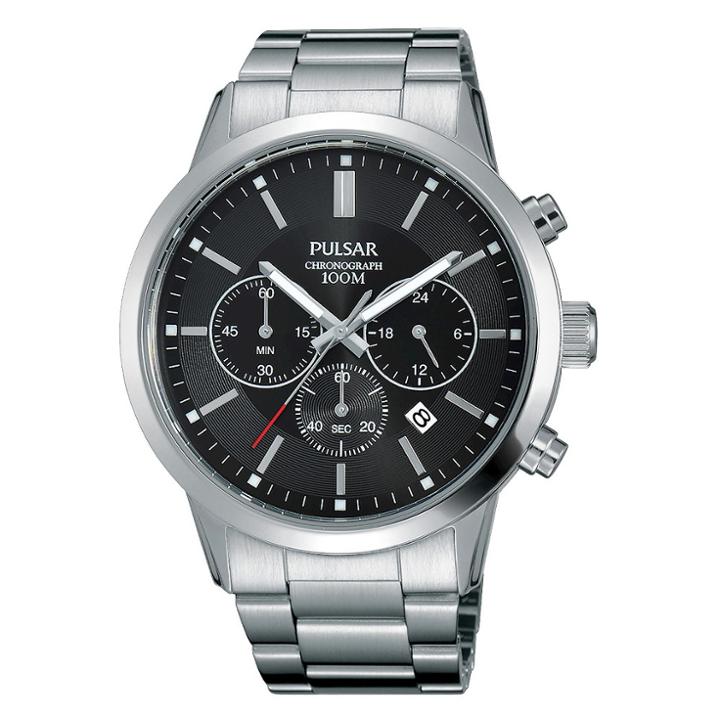 Men's Pulsar Everyday Value Chronograph - Silver Tone With Black Dial - Pt3791x