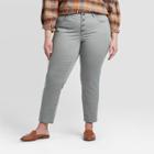 Women's Plus Size High-rise Button Fly Skinny Jeans - Universal Thread Gray