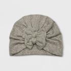 Baby Girls' Double Bow Turban Hat - Cat & Jack Heather Gray 0-6m, Gray/grey