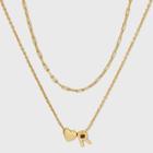 14k Gold Dipped 'r' Initial With Heart Chain Necklace - A New Day Gold