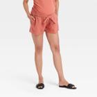 Tie-front Pull-on Maternity Shorts - Isabel Maternity By Ingrid & Isabel Rust