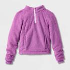 Kids' Adaptive Mock Neck Long Sleeve Fleece Jacket - Cat & Jack Purple