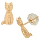Tiara Kid's Kitten Stud Earrings In 14k Gold, Girl's