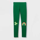 Girls' St. Patrick's Day Clover Leggings - Cat & Jack Dark Green